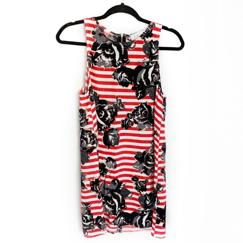WAYF Striped Racerback Dress Red Black Size Small